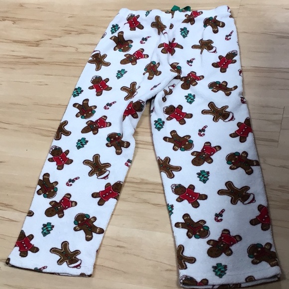 Simple Pleasures Cozy Fuzzy Fleece Gingerbread Fleece PJ Bottoms Medium - Picture 4 of 10
